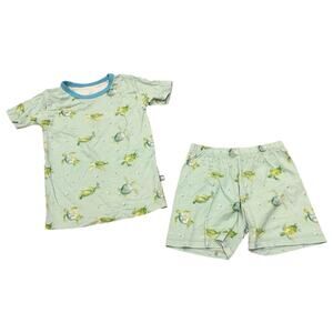 Macaron + Me Sea Turtle Shorts Bamboo Pajama Set Size 18-24m